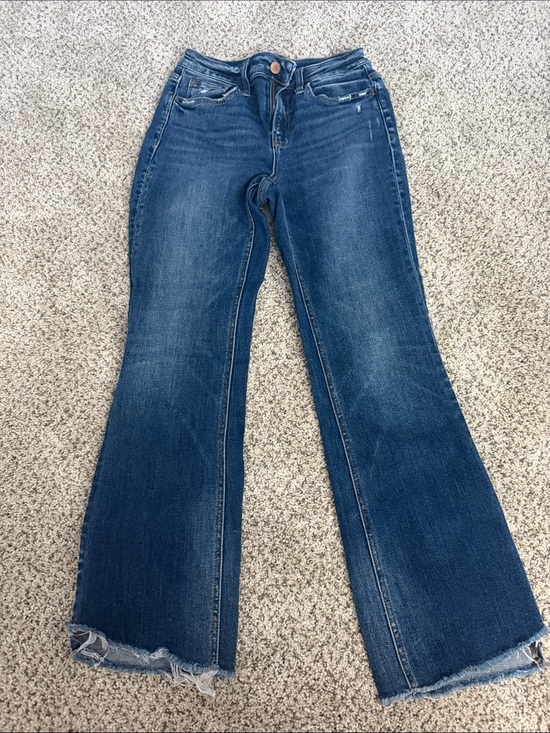 Flying Monkey Denim - Flying Monkey Dark Blue Flare Jeans with Raw Hem